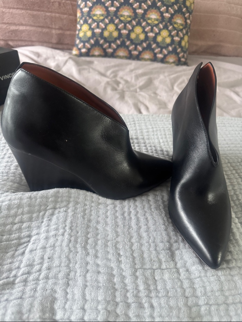 Marc by Marc Jacobs Black Leather Wedge Ankle Booties